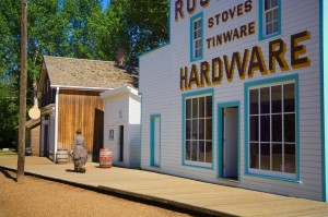 Historic hardware store in a rural community in Fort Edmonton, CA