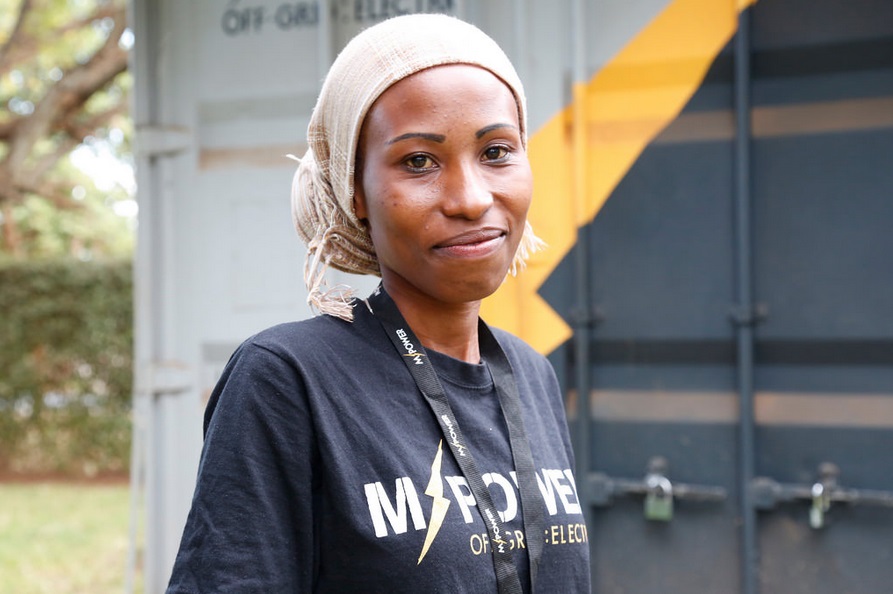 Zuwena Ramadhani, a solar installer and sales agent for M-Power Off Grid Electric in Tanzania