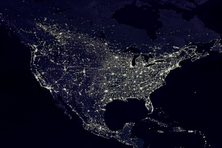 US at night