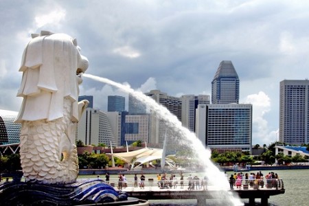 Merlion Fountain in Singapore