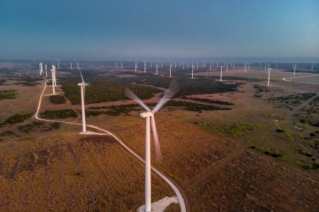 Wind turbines in central Texas
