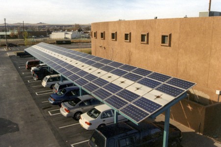 Solar carport at Indian Pueblo Cultural Center in Albuquerque, New Mexico