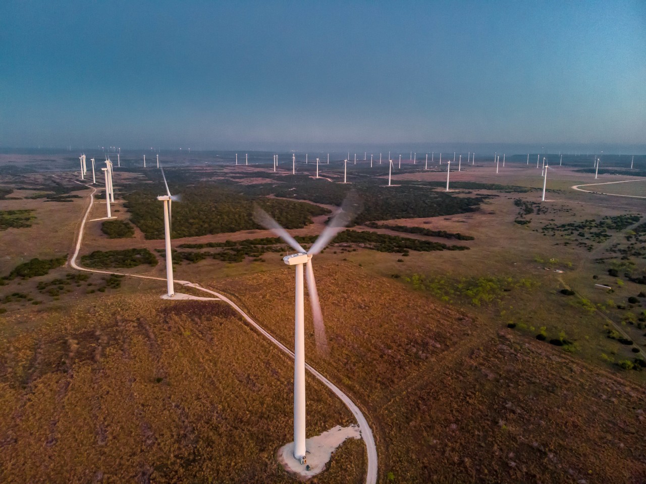 Wind turbines in central Texas