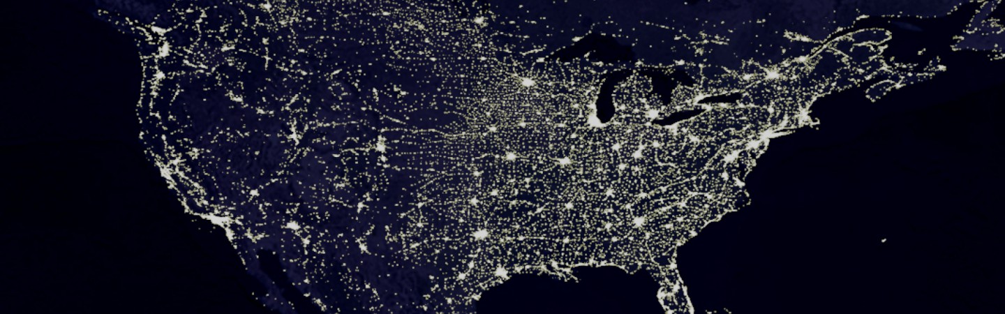 US at night