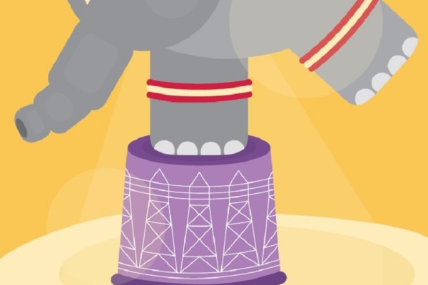 Elephant on the grid illustration