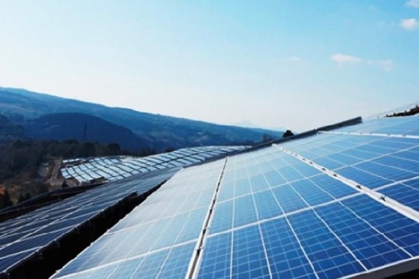 Solar panel at an angle