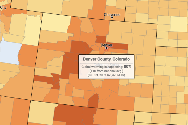 Climate attitudes in Colorado, courtesy the Yale Program on Climate Change Communication