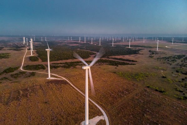 Wind turbines in central Texas