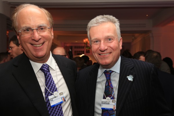 Larry Fink and the then-chairman of the New York Stock Exchange, courtesy the Financial Times